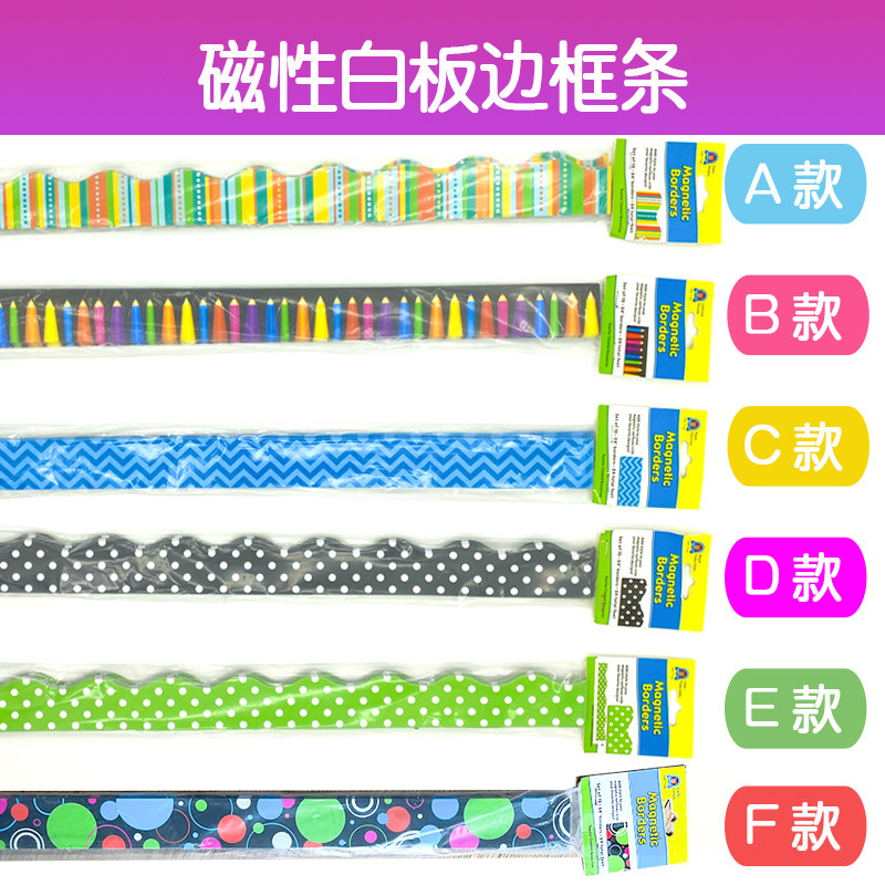 儿童房教室创文黑板报白板装饰磁性边框banner波浪条
