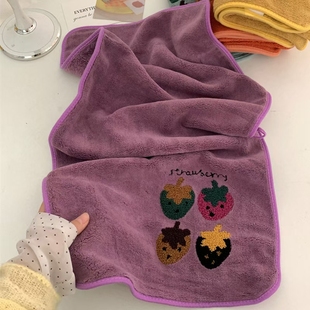 珊瑚绒干发毛巾超强吸水速干不掉毛免吹比纯棉柔软吸水毛巾擦头发