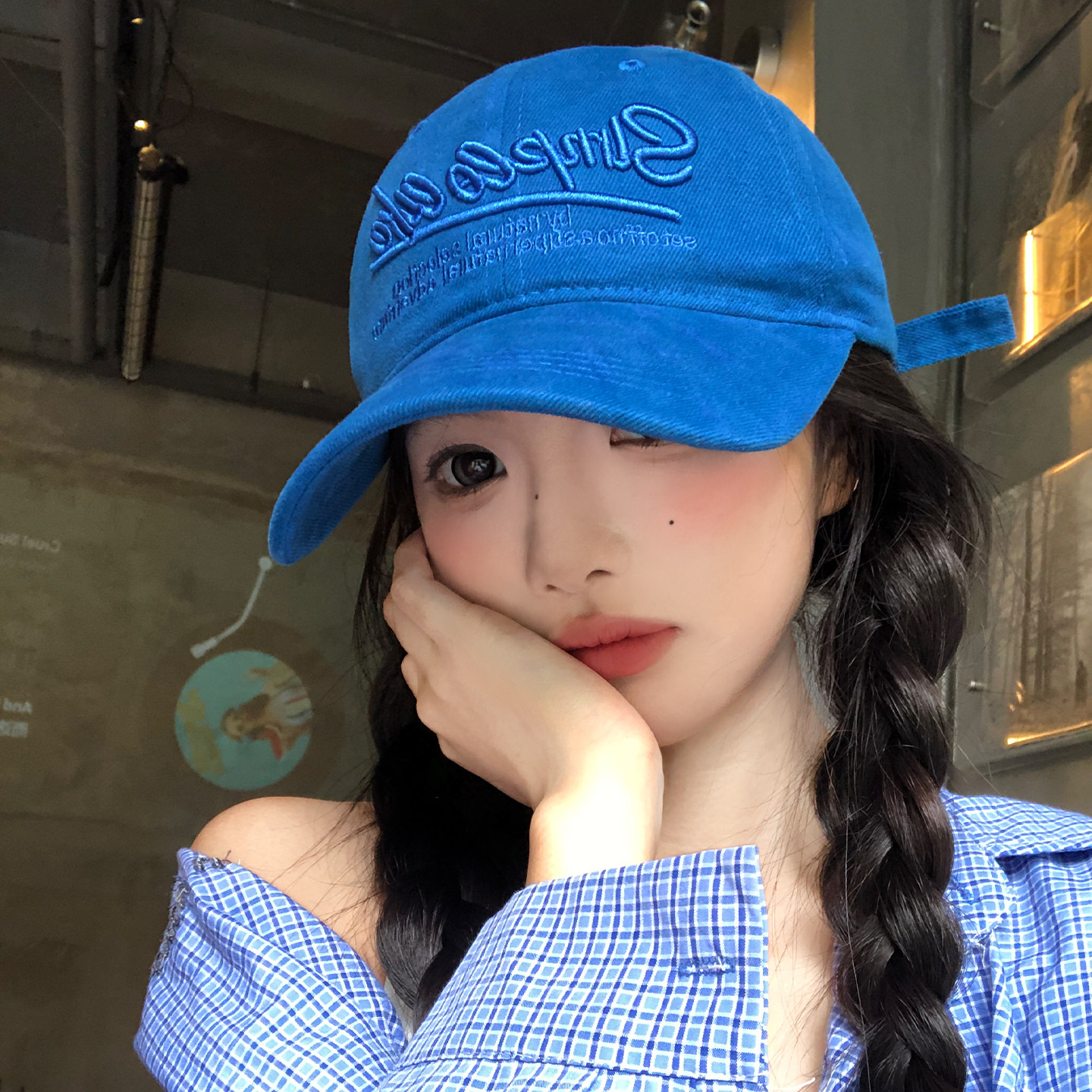 美式刺绣字母克莱因蓝色棒球帽女高级感宽帽檐显脸小加深鸭舌帽子,服饰配件/皮带/帽子/围巾,帽子,淘宝优惠券,粉丝福利购,淘宝优惠卷