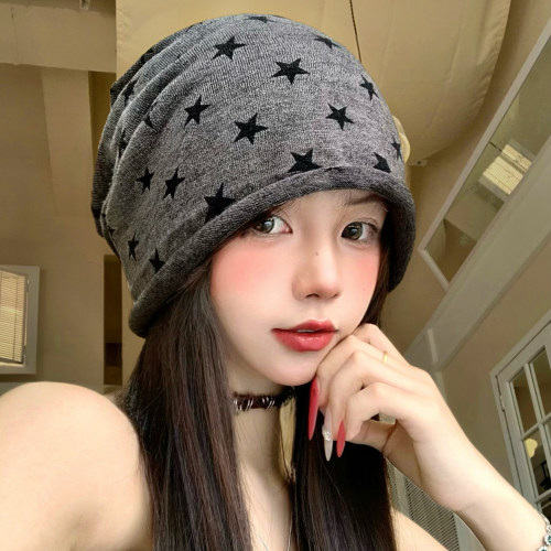 星星卷边堆堆帽子女秋季复古y2k