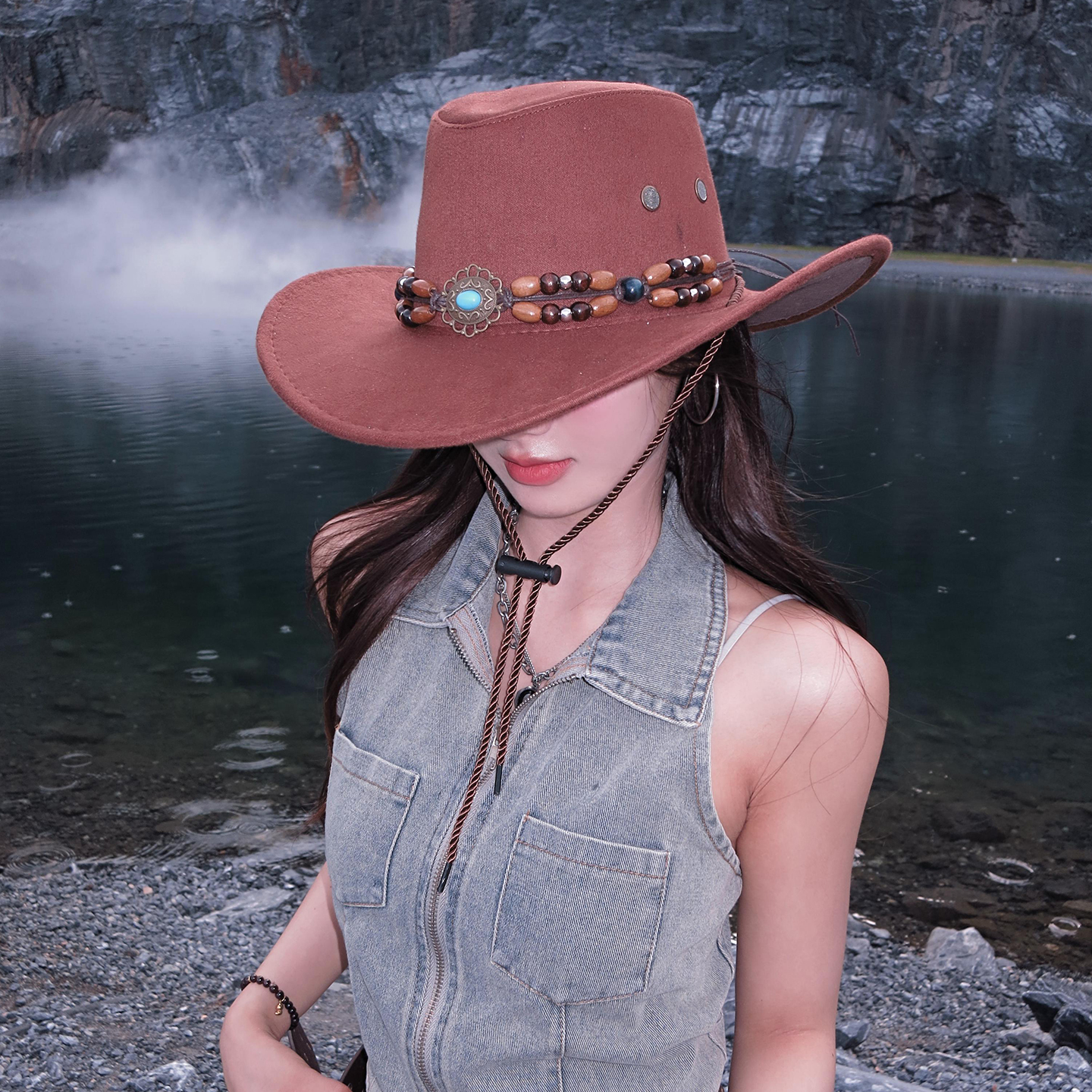 民族风西部牛仔帽女夏季新疆西藏