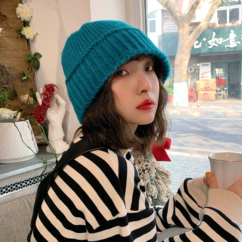 渔夫帽子粗针织日系潮牌小麻