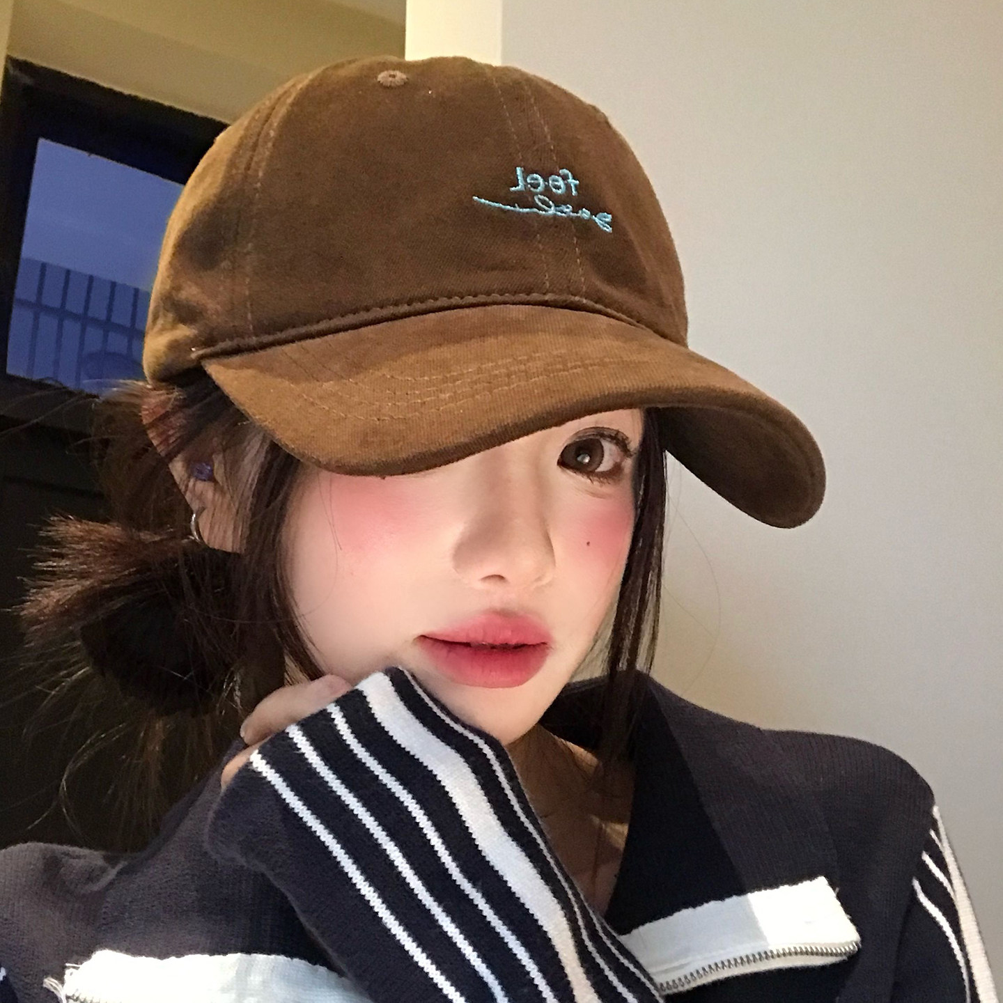 韩系复古咖色字母刺绣棒球帽女大帽檐大头围加大加深休闲鸭舌帽子,服饰配件/皮带/帽子/围巾,帽子,淘宝优惠券,粉丝福利购,淘宝优惠卷