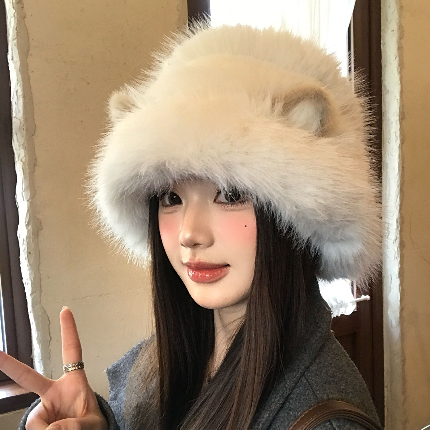 大头围可爱猫咪耳朵渔夫帽女冬2025新款加厚防寒保暖毛绒帽子盆帽,服饰配件/皮带/帽子/围巾,帽子,淘宝优惠券,粉丝福利购,淘宝优惠卷