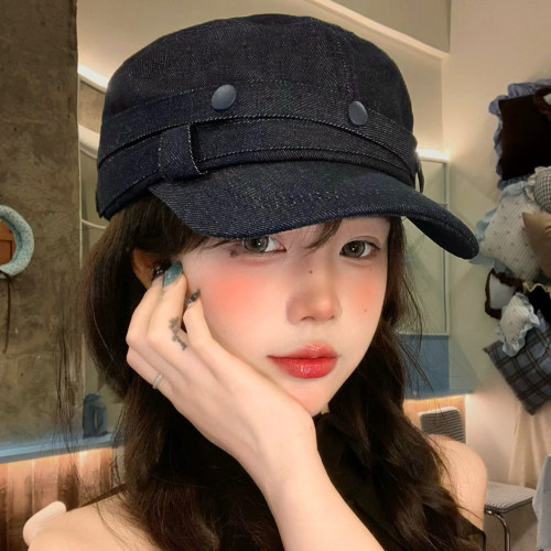 牛仔平顶报童帽女春夏季时尚百搭