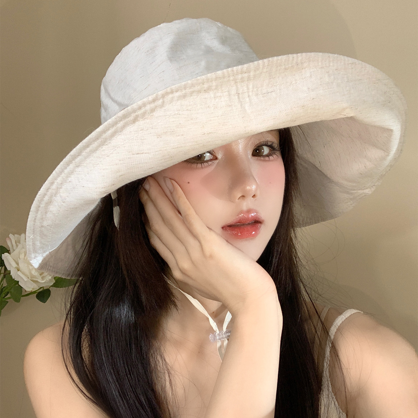 大帽檐可折叠渔夫帽女士夏季薄款图片