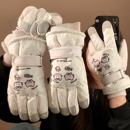 可爱猫咪滑雪手套女冬季 保暖加绒加厚防寒骑电动车防水防冻可触屏