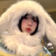 白色邦尼兔保暖加厚加绒防寒潮 可爱兔耳朵毛绒帽子围巾一体女冬季