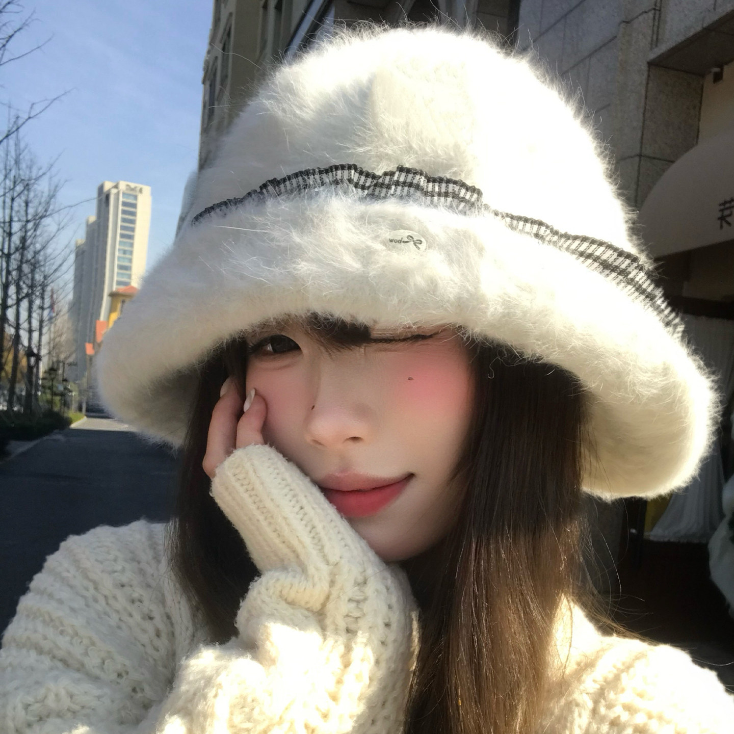 毛茸茸条纹兔毛绒渔夫帽女冬氛围感大头围加厚保暖防寒护耳盆帽子,服饰配件/皮带/帽子/围巾,帽子,淘宝优惠券,粉丝福利购,淘宝优惠卷