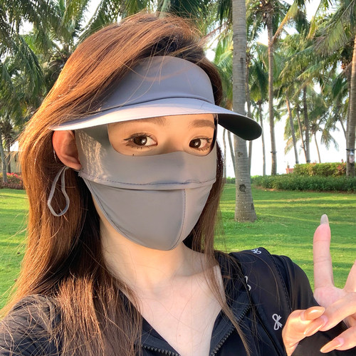 夏季冰丝防晒面罩帽子一体女全脸