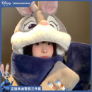 迪士尼正版 朱迪兔子毛绒帽子围巾一体手套三件套女冬加绒加厚保暖