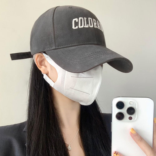 高品质字母刺绣灰色棒球帽女百搭