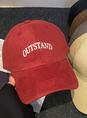 红色字母棒球帽女2026年春新款