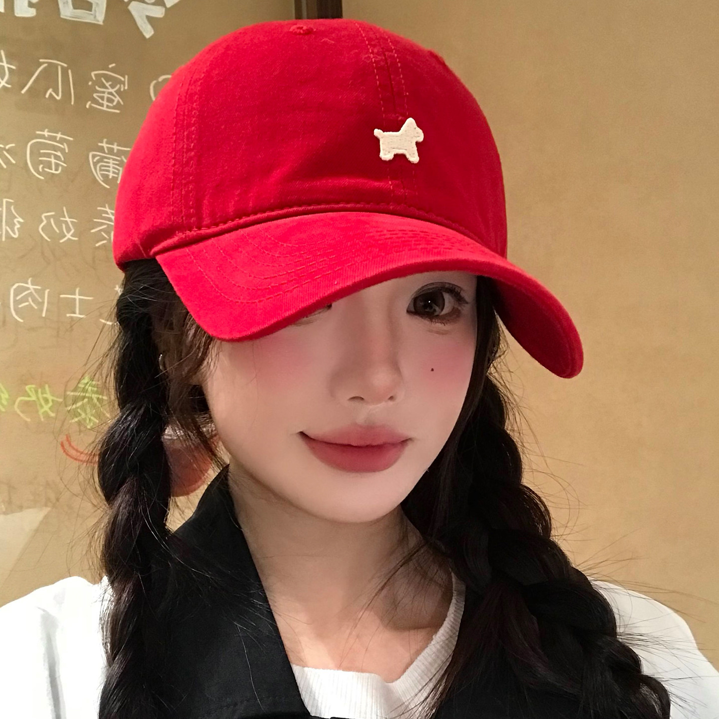 韩版刺绣小马红色棒球帽女生本命年宽帽檐大脸显脸小新款鸭舌帽子,服饰配件/皮带/帽子/围巾,帽子,淘宝优惠券,粉丝福利购,淘宝优惠卷