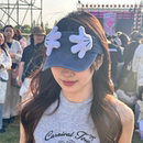 可爱米奇小手捂脸空顶帽子女夏显脸小遮阳防晒帽户外出游鸭舌帽子