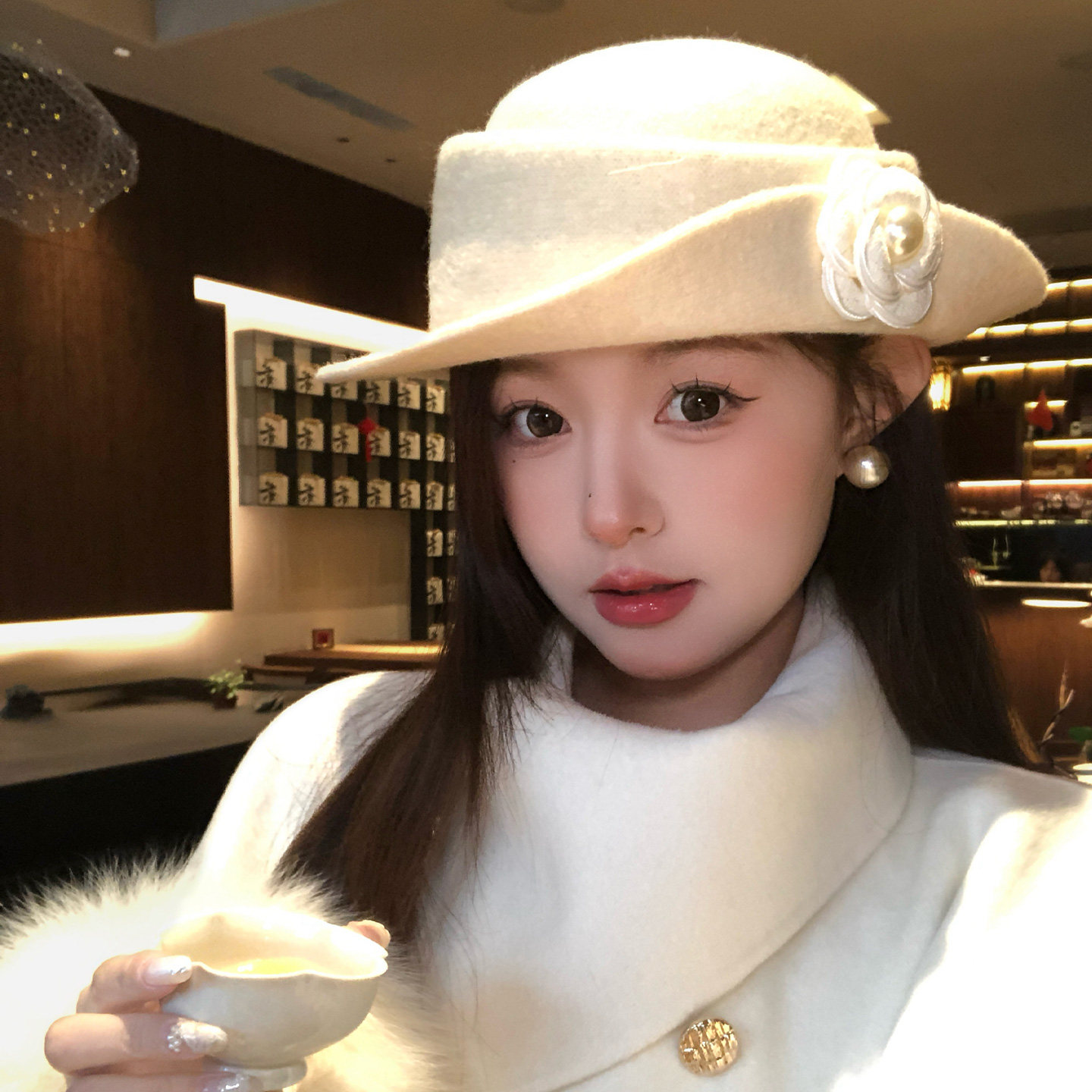 千金风法式优雅礼帽女秋冬季赫本风贝雷帽复古显脸小帽子渔夫帽子