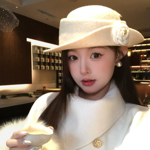 千金风法式优雅礼帽女秋冬季赫本