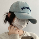 百搭宽帽檐显脸小鸭舌帽网红日系软顶大头围帽子 牛仔棒球帽女韩版