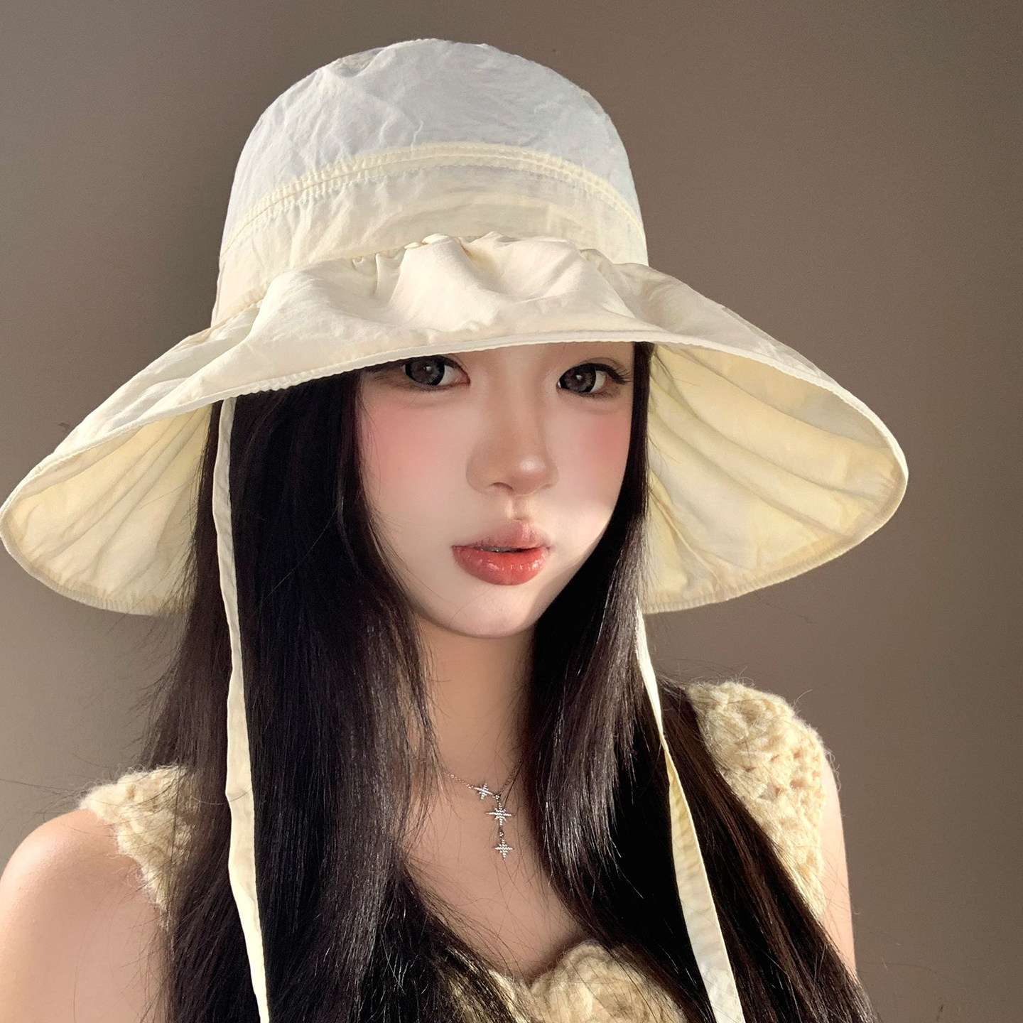 大帽檐速干渔夫帽女夏薄款遮阳图片