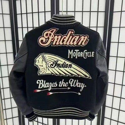 酋长毛巾绣棒球服男女潮牌外套