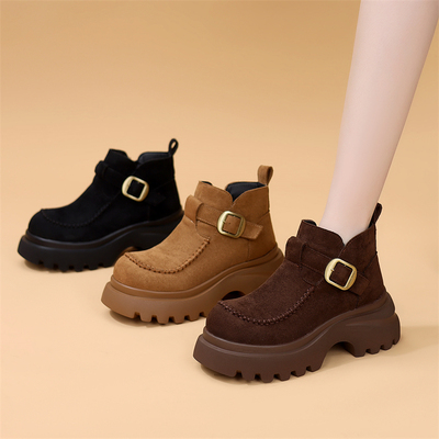 英伦勃肯马丁靴女加绒42大码靴