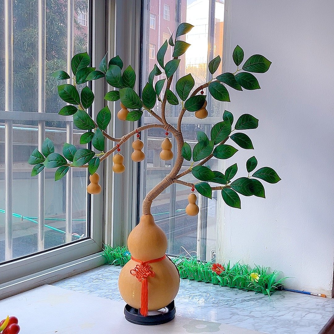 幸福树葫芦娃摆件 仿真绿植藤条葫芦娃树藤条装饰发财树材料,家居饰品,桌面摆件,淘宝优惠券,粉丝福利购,淘宝优惠卷