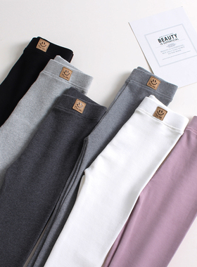 女童打底裤白色纯棉春秋薄款儿童裤子时尚洋气中小童宝宝外穿长裤