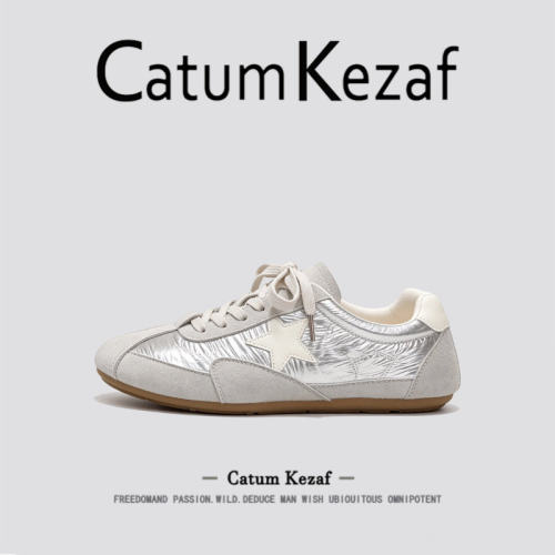 [银面褶皱]美国CatumKezaf芭蕾德训鞋女秋季巨好看阿甘鞋星星板鞋