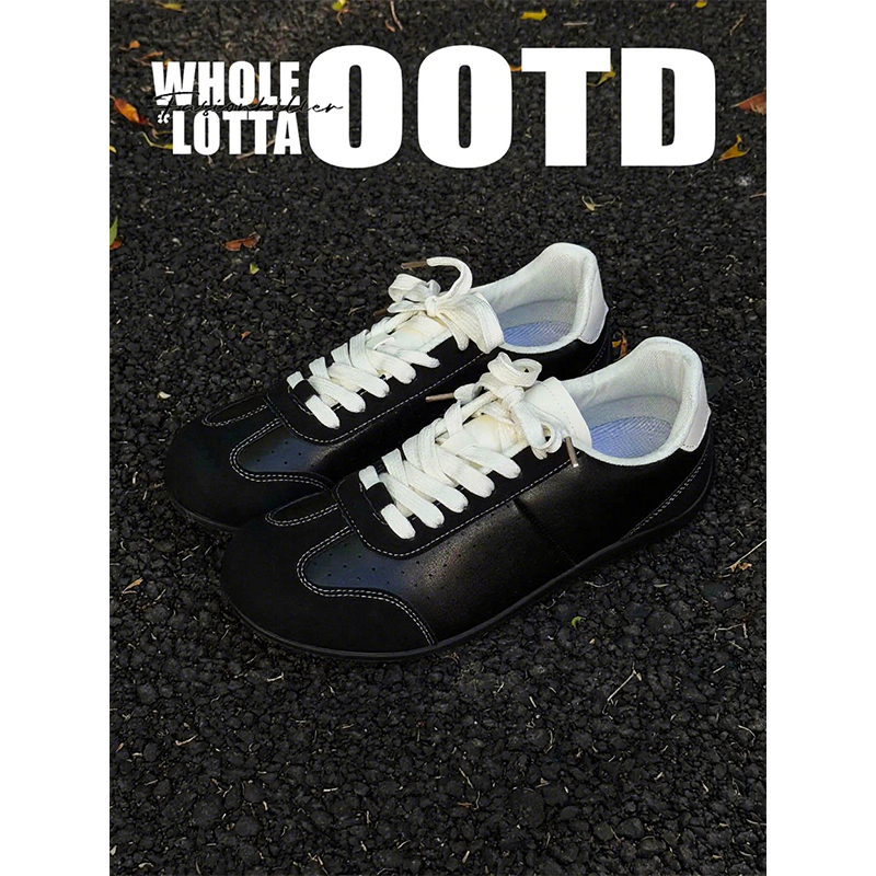 NewRockstarChoppa 秋冬复古德训鞋男款软底运动休闲皮面小众板鞋