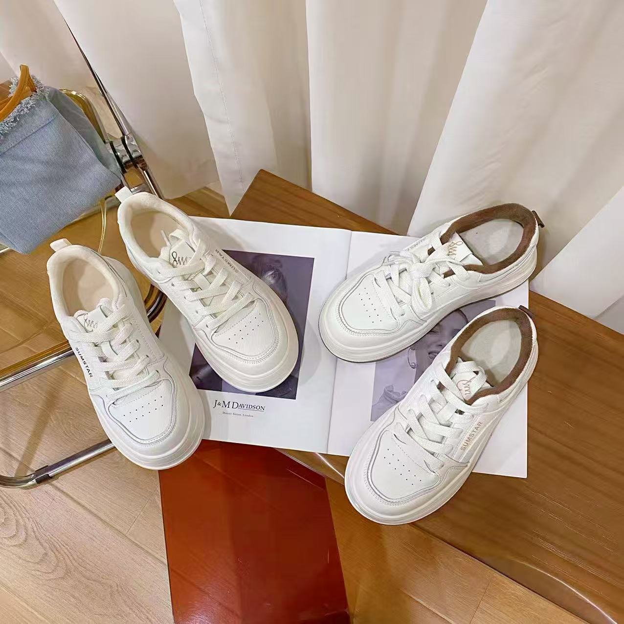 韩版真皮时尚休闲运动鞋女