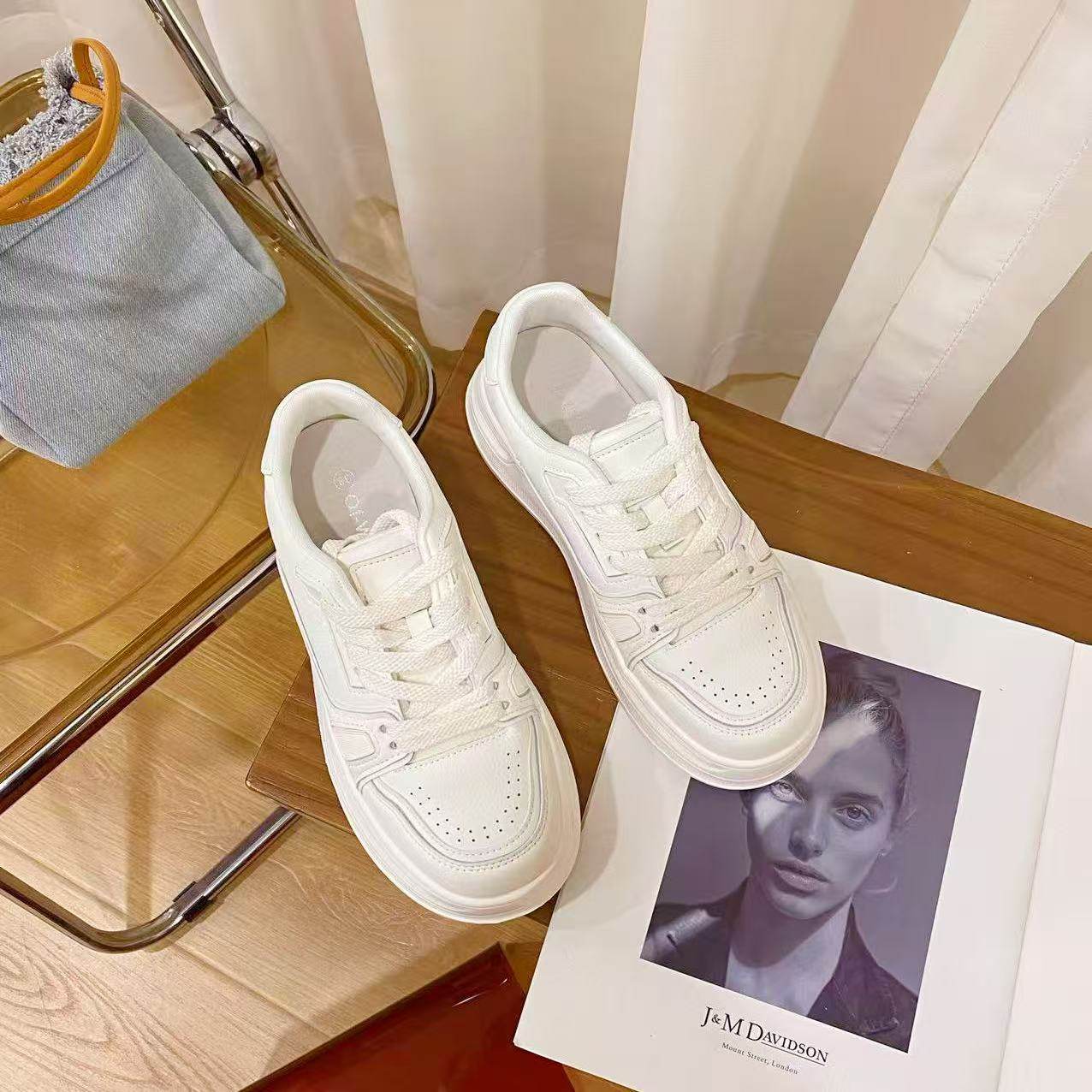 VK定制 韩版真皮时尚休闲运动鞋女1217-1,女鞋,时尚休闲鞋,淘宝优惠券,粉丝福利购,淘宝优惠卷