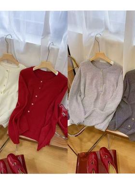 VK定制 韩版轻奢金属扣净版开衫2FDH02