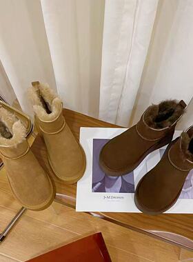 VK定制 韩版时尚真皮羊毛保暖雪地靴女3032