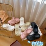 VK定制 韩版热卖舒适厚底洞洞鞋凉拖鞋女