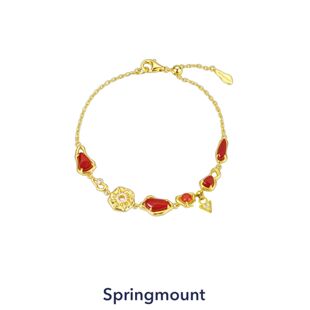 炽红原创太阳神红玛瑙手链镀金轻奢复古气质能量本命年生日礼物女