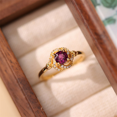 玫瑰心云纯银戒指薾曼原创