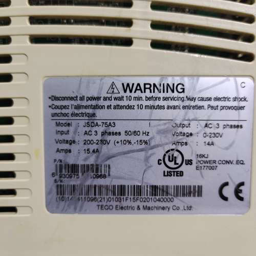 台州设备东伺服驱动器型号，JSDA-75A3，2个
