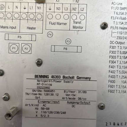 台州设备BENNING 46393贝朗血液透析机NT-DIALOG3