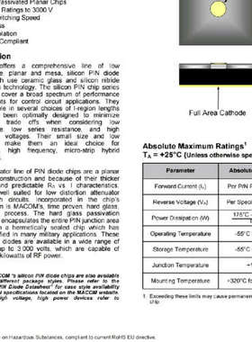 台州设备价MA47416-132，PIN二极管，MACOM正
