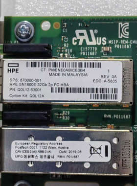 台州设备HPE SN1600E 32GB 2P FC HBA卡，型号