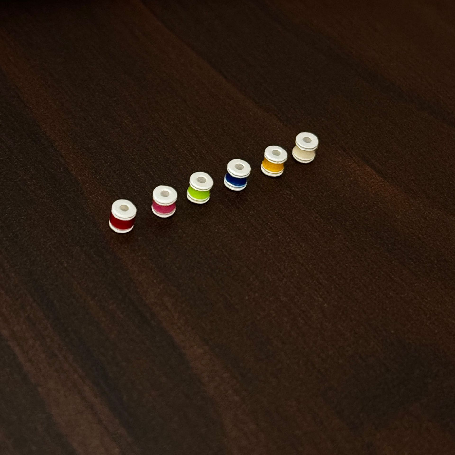 彩色滴胶小管珠隔珠 S999足银DIY手绳串珠配饰小零件串珠散珠混珠