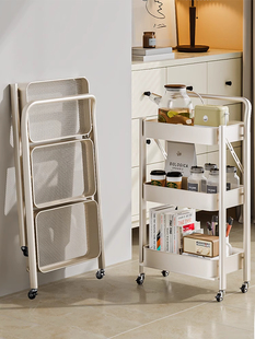 小推车置物架落地可移动厨房卧室卫生间家用零食水果多层收纳架子