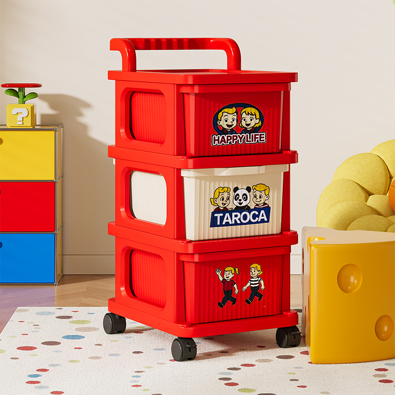 收纳架手推车奶油风落地抽屉带轮