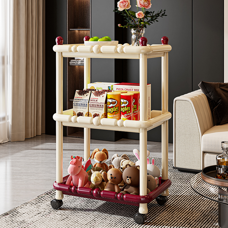 可移动茶几带轮靠墙置物架子简约