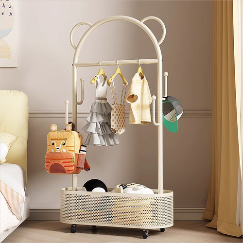 儿童衣帽架落地卧室小型移动挂衣