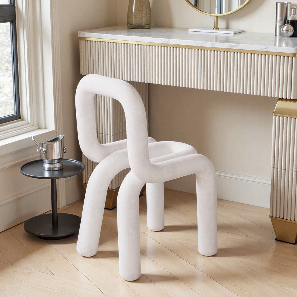 现代简约靠背梳妆台凳子高级感凳