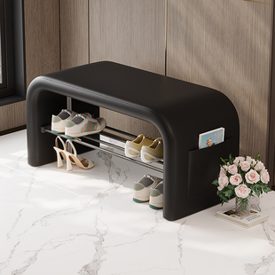 进门可坐穿鞋柜一体入户卧室床尾长条凳门口换鞋凳家用轻奢高级感