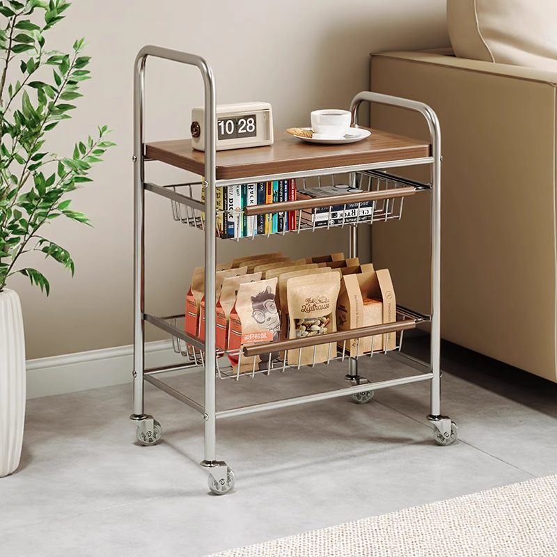 小推车可移动边几零食架子置物架
