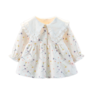 女童春季碎花小裙子洋气春装一岁女宝宝上衣连衣裙婴儿春天衣服潮