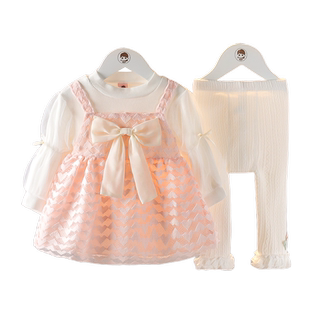 女童洋气春装两件套儿童时髦礼服裙子宝宝公主裙套装婴儿春天衣服